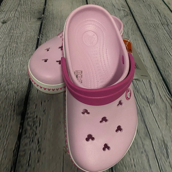 Crockpot Crocband Mickey Pink Clogs Size 3 - Picture 5 of 10